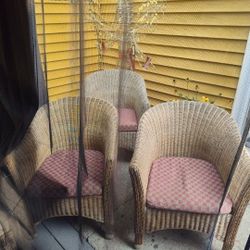 3 Real Wicker Chairs 