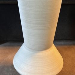Tan, ceramic floor vase