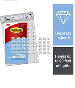 Light Clips, Mini, Clear, 45 clips, 54 strips, Indoor Use (CL806-45NA)