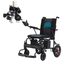 Electric Wheelchair,All Terrain Motorized Wheelchair for Seniors,Long Range Lightweight Foldable Electric Wheelchair15 Mile Range, 500W Motor