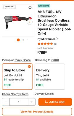 10 gauge variable speed nibbler tool only new