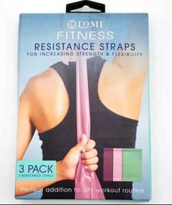 Lomi Fitness Resistance Straps 3 pack/3 resistance levels. New in box.