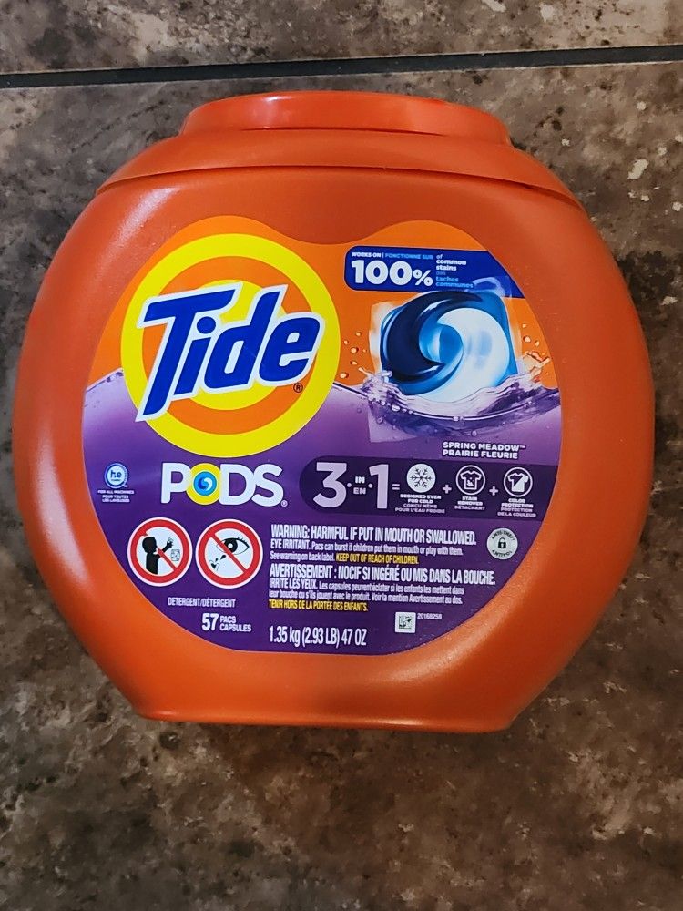 Tide 3 In 1 Laundry Detergent Pods Spring Meadow Scent 57 Count