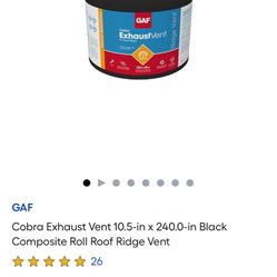 2 Pack - GAF Cobra Roof Ridge Exhaust Vent  10 1/2-inches x 20-Feet