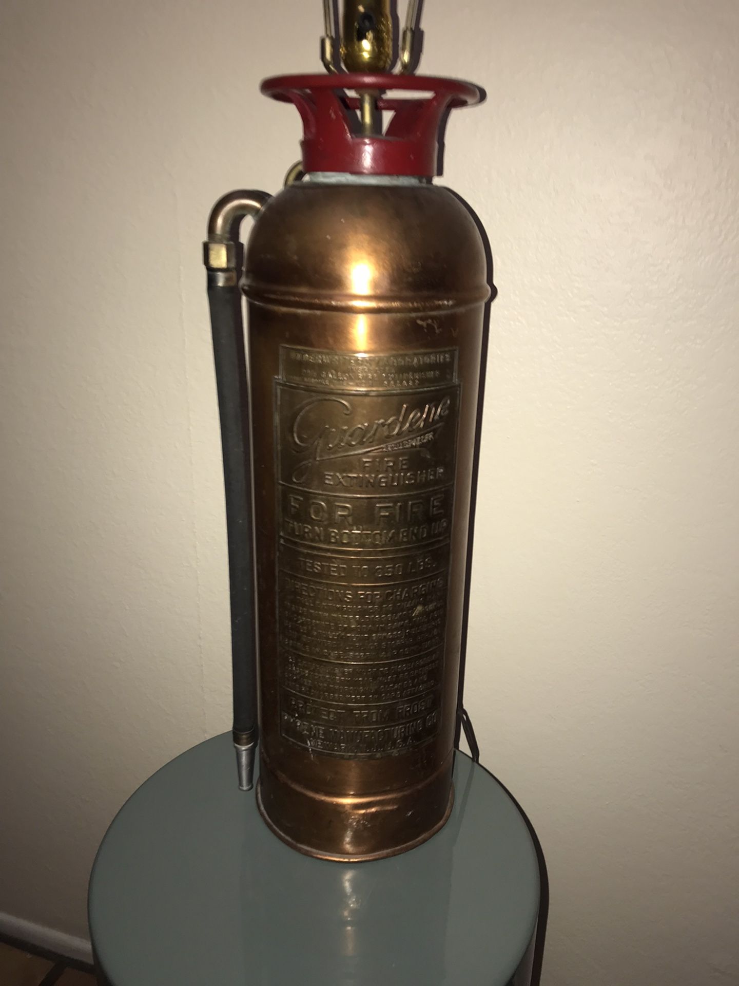 Antique Fire Extinguisher Lamp