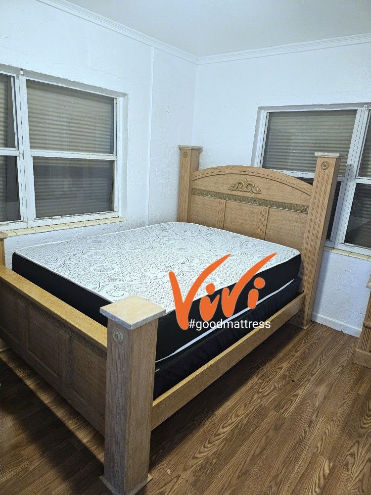 QUEEN MATTRESS WITH BOX SPRING 2PC. BED FRAME ISN'T AVAILABLE