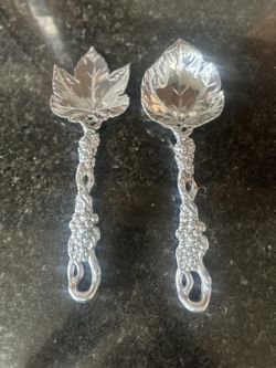 Arthur Court Designs Aluminum Metal Grapevine Salad Serving Set - Mediterranean Inspired Heavy Quality Detail 11 inch Long
