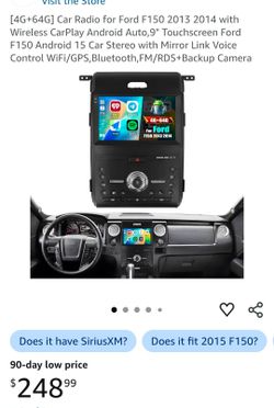 [4G+64G] Car Radio for Ford F150 2013 2014 with Wireless CarPlay Android Auto,9"