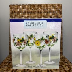 𝗡𝗘𝗪 𝐋𝐀𝐔𝐑𝐄𝐋 𝐇𝐈𝐋𝐋 𝐂𝐎𝐋𝐋𝐄𝐂𝐓𝐈𝐎𝐍 Set Of 4 Goblets