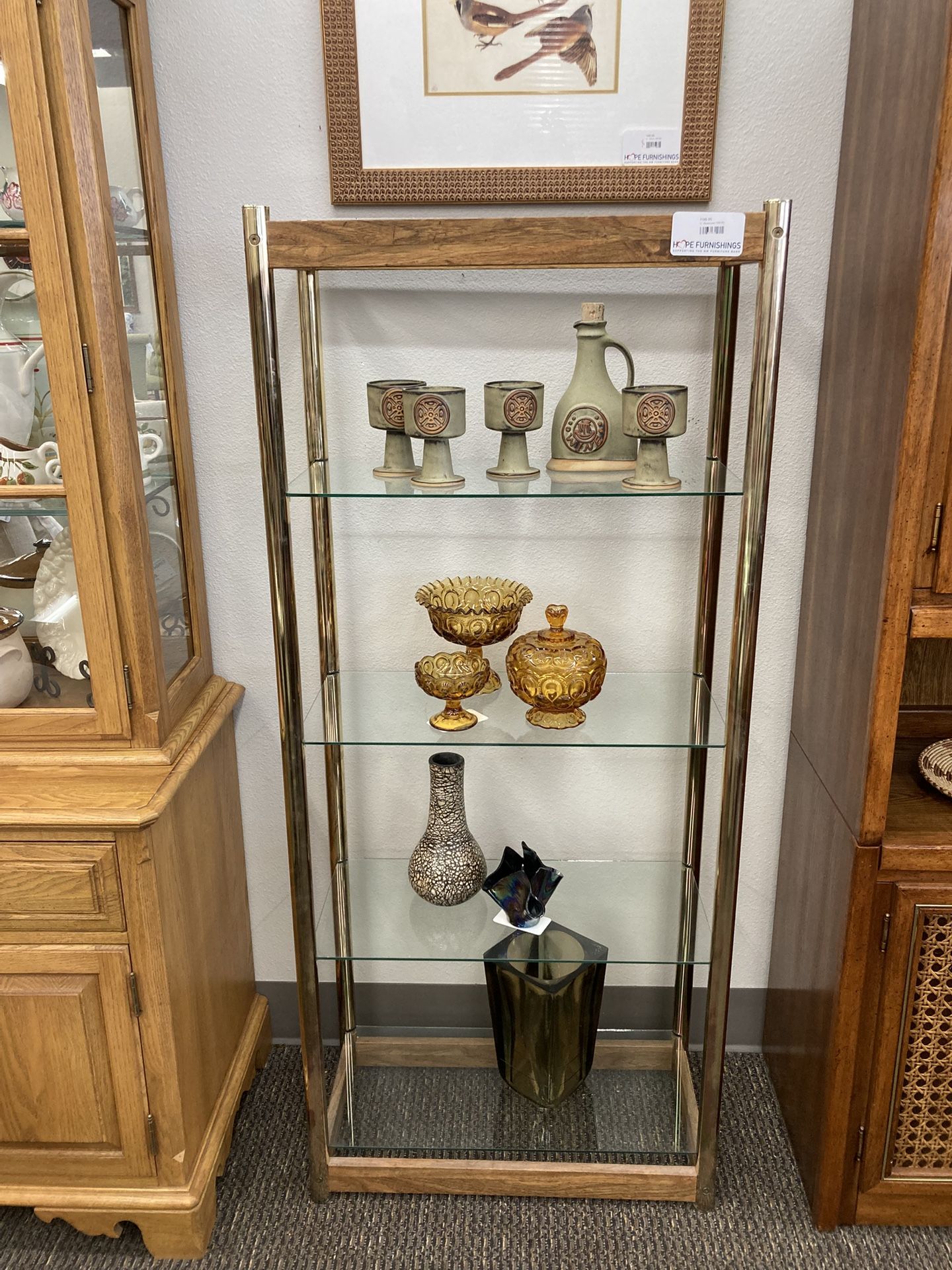 Brass And Glass Bookshelf