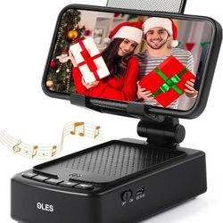 Mobile Phone Stand with Bluetooth for Him Dad Women Who Want Nothing, Adjustable Tablet Holder with Wireless Speaker, Tech Gadgets for Table Desk, Uni