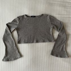 Bell Sleeve Cropped Sweater