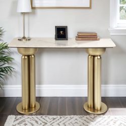 White Marble Consoles (2) 