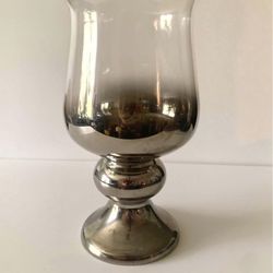 NEW Smoked Glass Hurricane Candle Holder