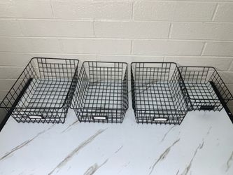 4 Metal Storage Bins