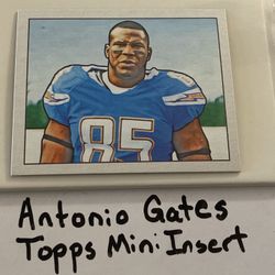 Antonio Gates San Diego Chargers Hall of Fame TE Topps Short Print Mini Insert Card. 