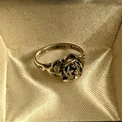 Vintage Zuni Sterling Signed Linette Laiwakete Rose Ring  Native - 