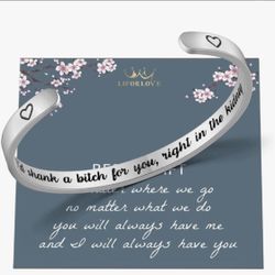 Best Friend Cuff Mantra Bracelets Engraved Stainless Steel.   (O)