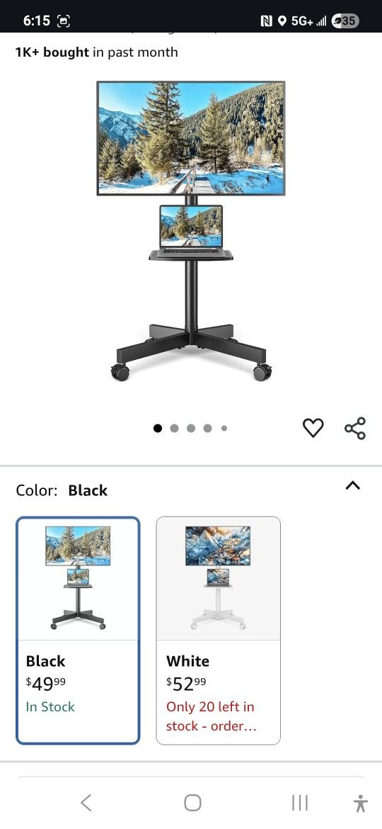 Rolling Universal TV Cart