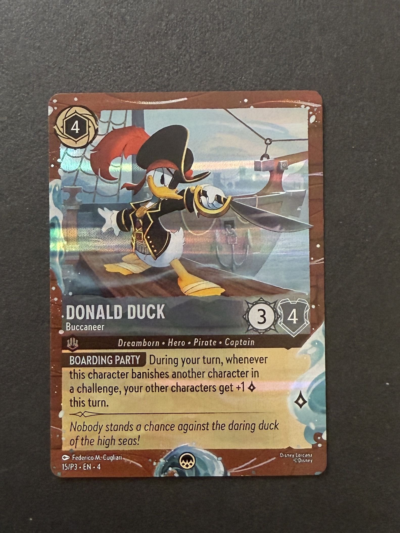 Disney  Lorcana TCG Azurite Sea- Donald Duck Buccaneer 15/P3