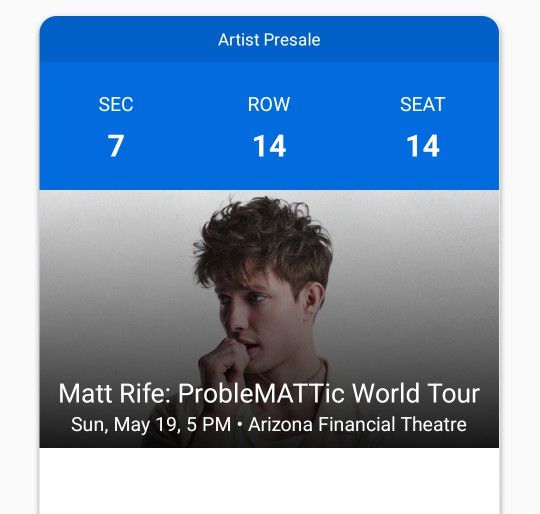Matt Rife This Sunday *1 Ticket