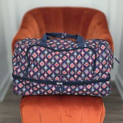 Vera Bradley Blue Lighten Up Wheeled Duffle Bag!