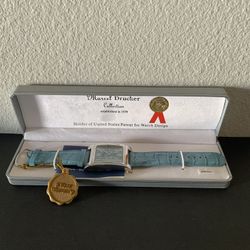 Marcel Drucker Turquoise Blue Watch Great condition- needs new batteries
