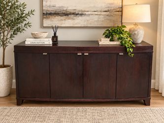 Crate & Barrel Wood Buffet / Sideboard / Wine Cabinet – 67”