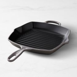 Le Creuset Signature Enameled Cast Iron Square Grill Pan 10" Oyster Grey