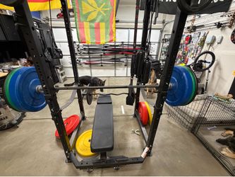 Squat rack bench press