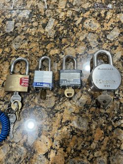 Three Master Padlocks One Brinks Padlock