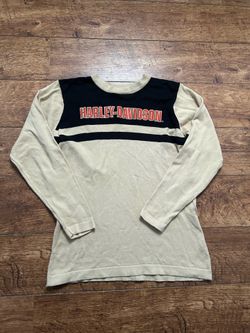 Vintage Y2K Harley-Davidson Colorblock Knit Sweater – Embroidered Spellout Biker Size S