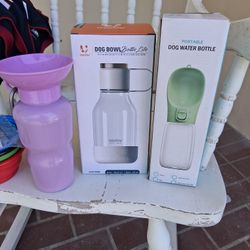 Dog Water Bottle And Bowls 