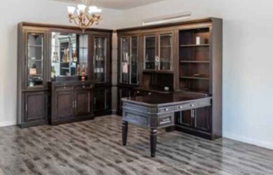 Moving Sale - Parker House Stanford Library Wall Desk & Entertainment Center - Solid Wood - Excellent Condition