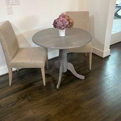 Reduced!! Crate And Barrel Chairs And Gray Table 