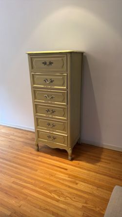 French ProvincialTallboy Dresser w Six Drawers