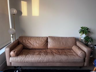 Article Sven 88" Tufted Leather Sofa (Charme Tan)