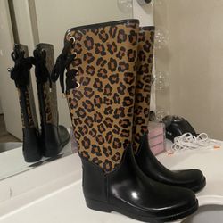 Coach Leopard Rain Boots 