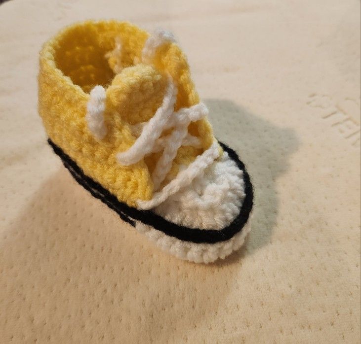 Yellow and White Baby Converse