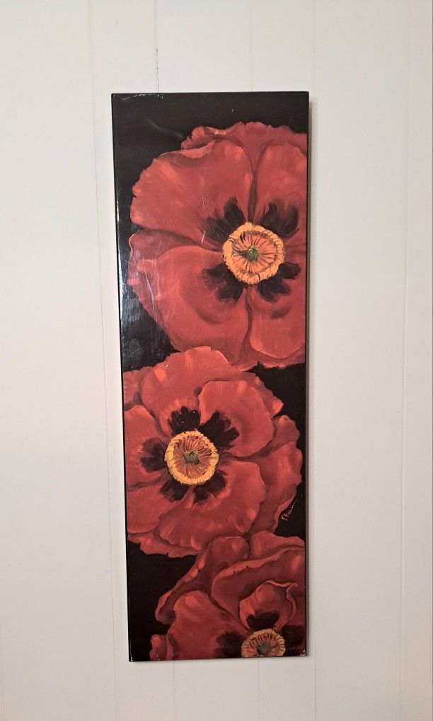 Wall Art Decor Bella Grande Flowers 36"x12"