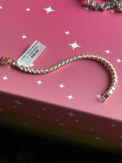 Yellow Gold and CZ Tennis Bracelet 6 Inch