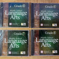 4 Pro One PC CD-ROM; Language Arts grades 4, 6, 7 & 8 - ** NEW ** 