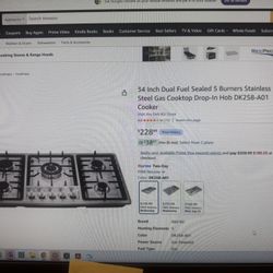 5 Burners Stainless Steel Gas Cooktop 34in