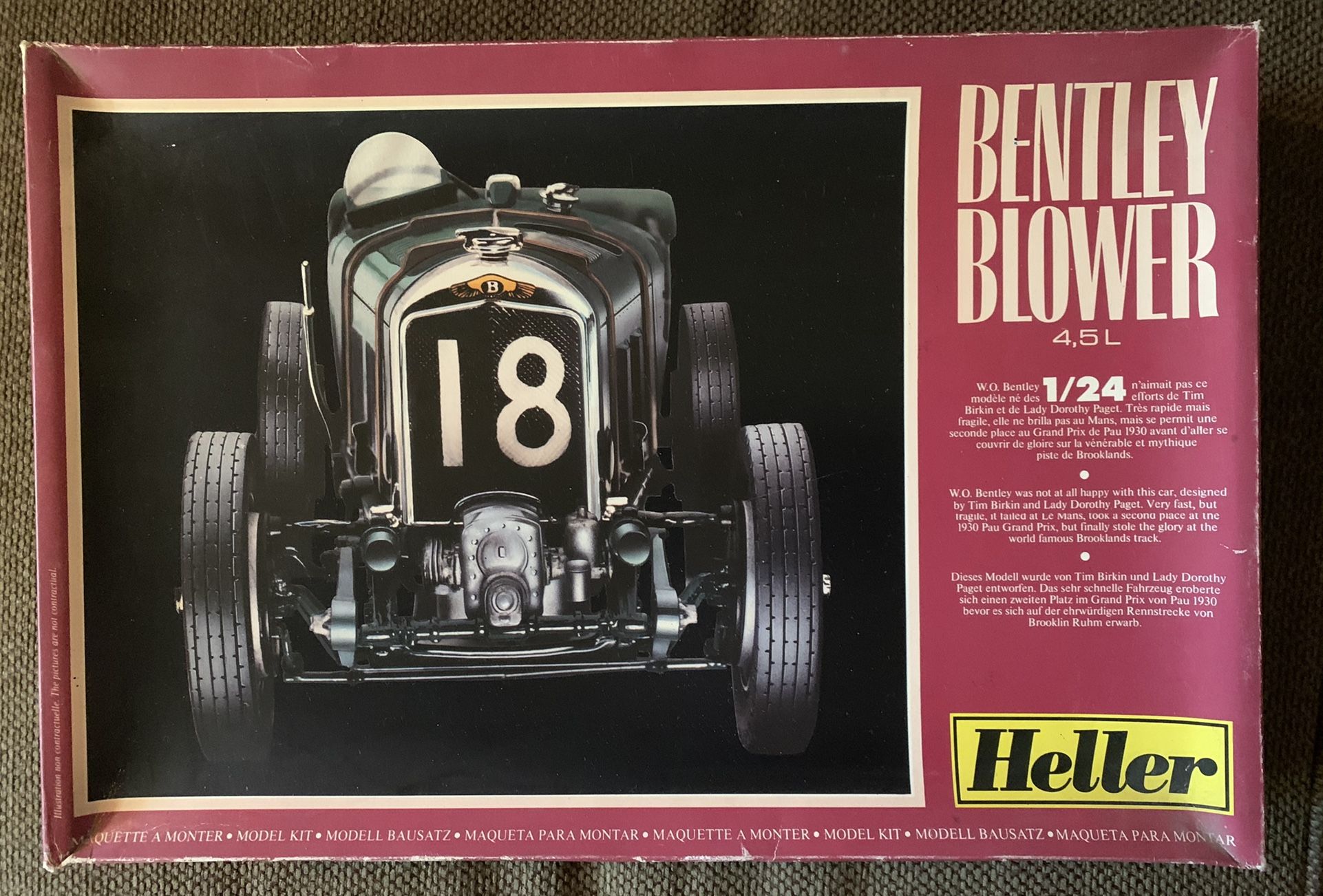 Heller Bentley Blower 1/24 Scale Model