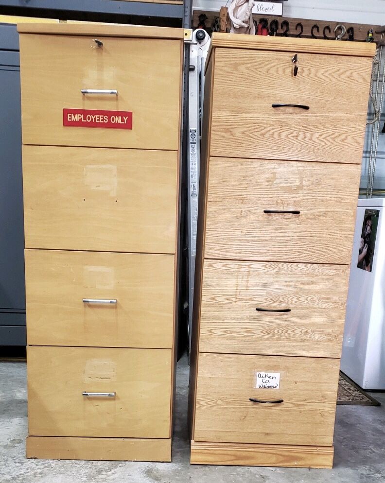 Four Drawer Locking Wood File Cabinet 25 Each Or Both For Forty