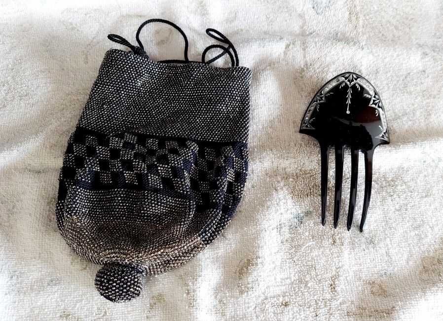 Antique Ladys Handbag & Comb