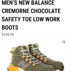 NEW BALANCE WORK MEN’S NEW BALANCE CREMORNE CHOCOLATE SAFETY TOE LOW WORK BOOTS 