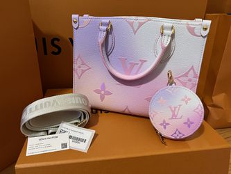 100% AUTH NWT LOUIS VUITTON OnTheGo PM PASTEL Spring Sunset box dust bag  M59856