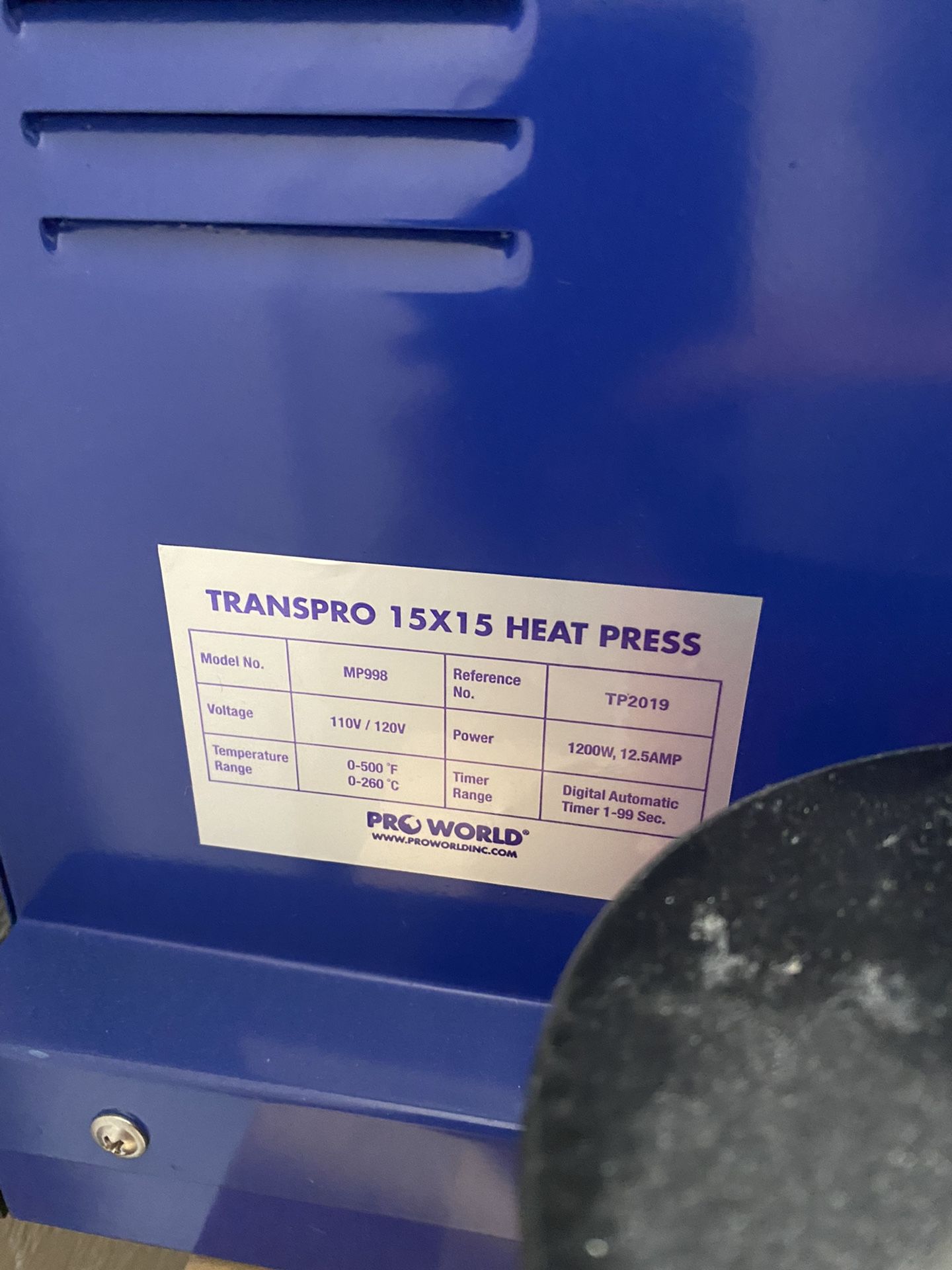 TRANSPRO HEAT PRESS 
