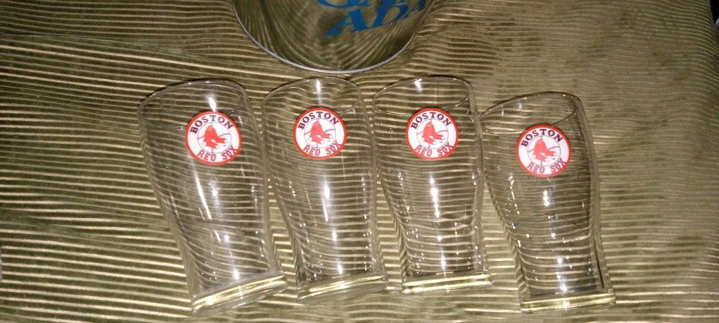 4 Piece Old School Original Boston Redsox 4 PC Beer Mug Deal